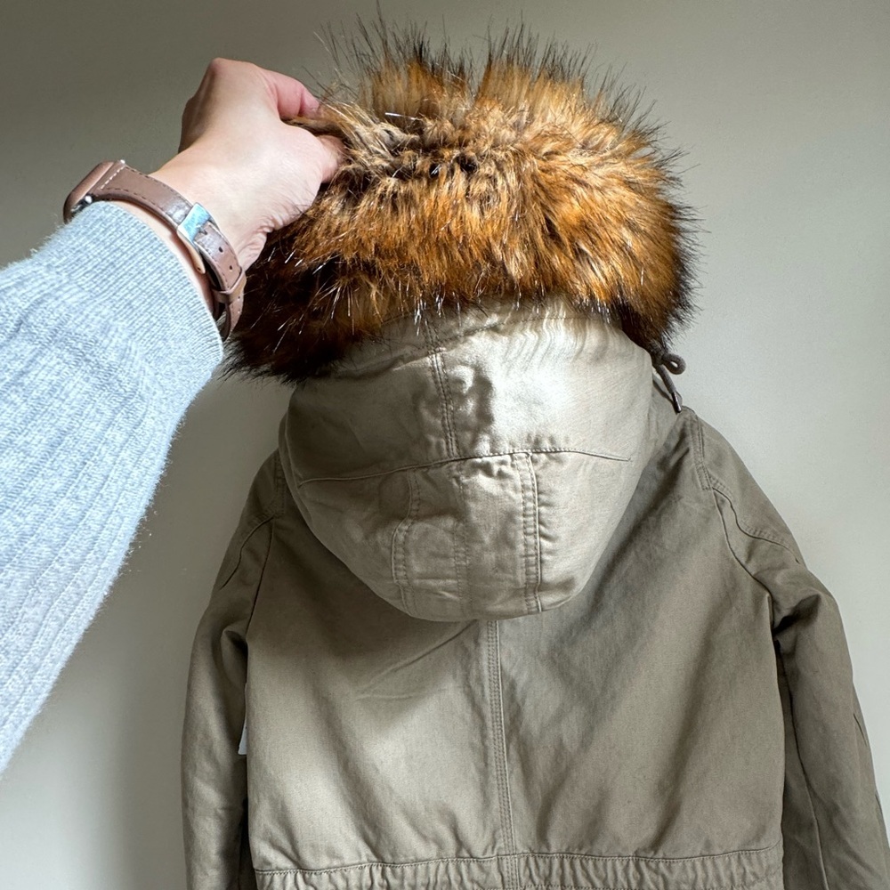 NWT Only Olive Hooded Parka Jacket, removable lining, Women's Size S - Picture 6 of 12